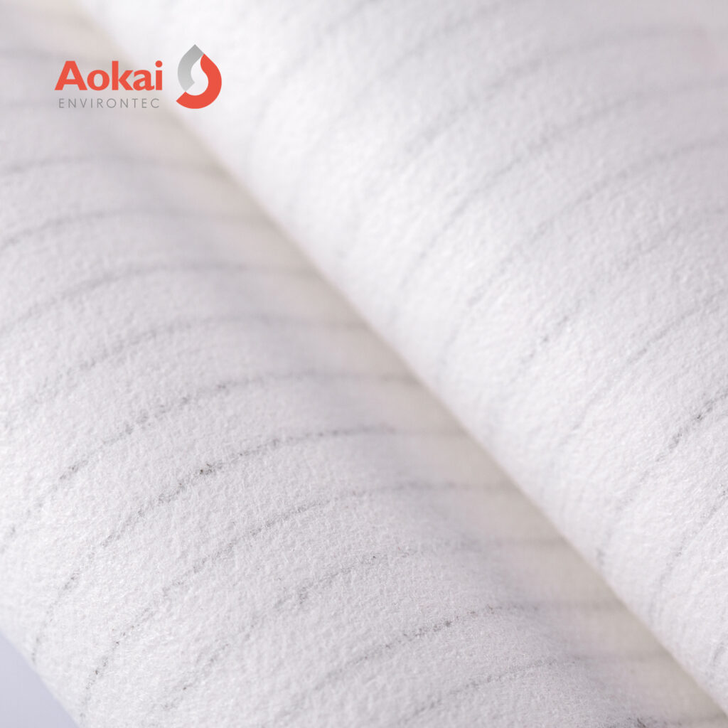 Anti-static polyester needle felt filter bag